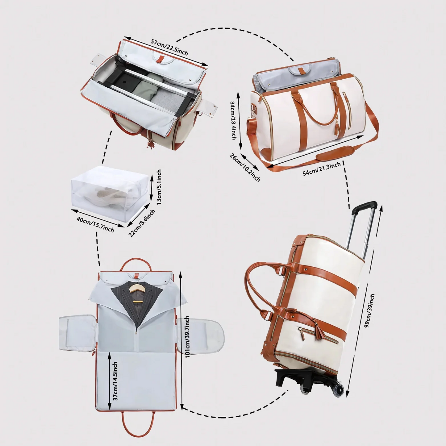 ABF™ Sac De Voyage Tout-en-Un – Roulettes