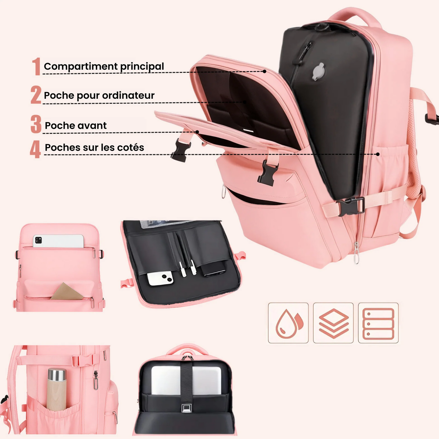 ABF™ Sac De Voyage Compactable Rose